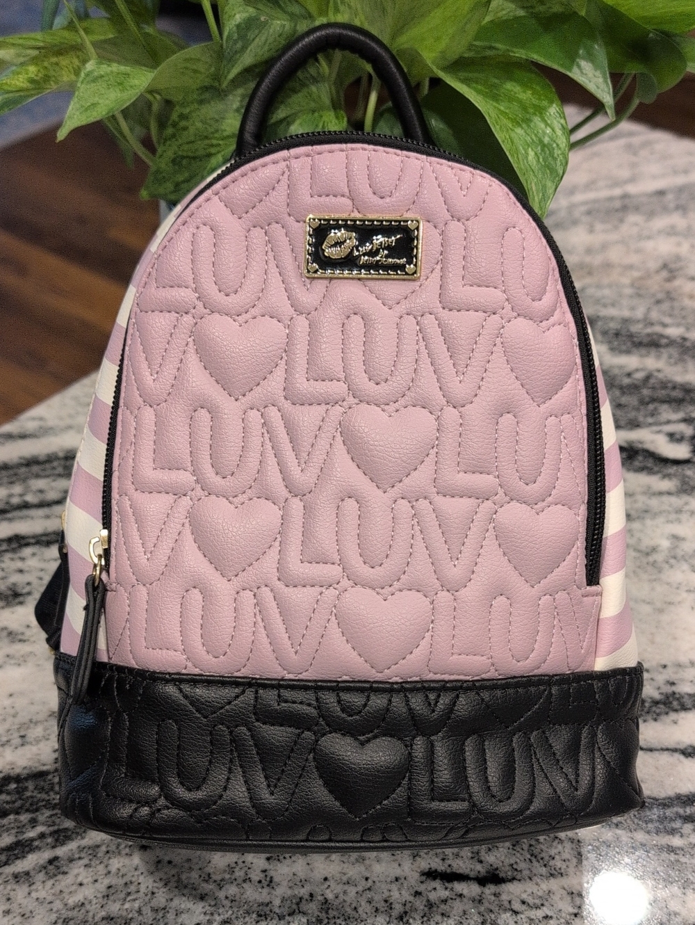 Betsey Johnson Quilted 'LUV' Mini Backpack